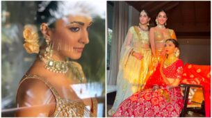 Gorgeous: Kiara Advani looks ethereal in gold sequinned orange lehenga
