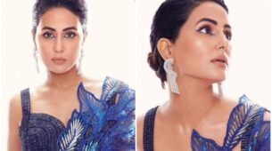 Hina Khan Flaunts Her Sanskari Bahu Avatar In 1.75L Metallic Saree: Checkout