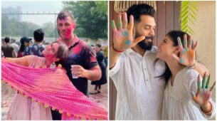Holi Hai: Shraddha Arya and Mouni Roy enjoy romantic celebrations for first time after marriage, see pics