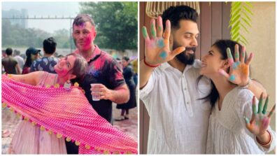 Holi Hai: Shraddha Arya and Mouni Roy enjoy romantic celebrations for first time after marriage, see pics