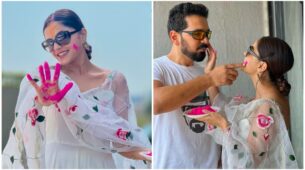 How Cute: Rubina Dilaik and Abhinav Shukla colour each other in most romantic manner, see pics