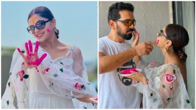 How Cute: Rubina Dilaik and Abhinav Shukla colour each other in most romantic manner, see pics