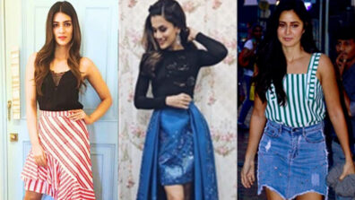 In love with asymmetrical skirts? Kriti Sanon, Taapsee Pannu and Katrina Kaif are here to guide your vogue game