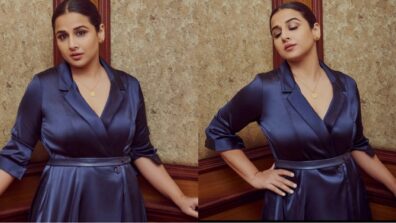 Jalsa: Vidya Balan turns heads in royal blue satin wrap dress, see pictures