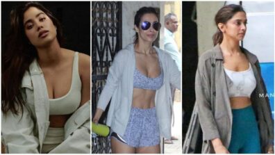 Janhvi Kapoor, Deepika Padukone and Malaika Arora spruce it up in sports bras and baggy shirt