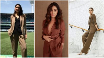 Kareena Kapoor, Yami Gautam and Kriti Sanon keep it chic and cheeky in brown pantsuit