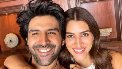 Kriti Sanon and Kartik Aaryan hug each other as they are all smiles while making special announcement, deets inside