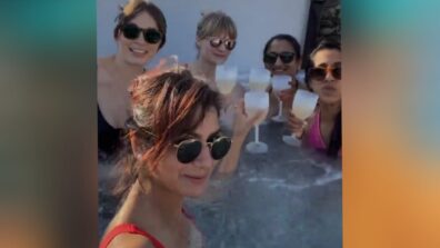 Kumkum Bhagya actress Sriti Jha enjoys a sip of champagne with girl gang on swimming pool, watch video