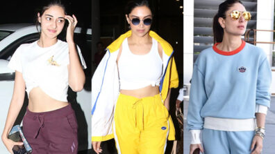 Learn to get your fitness game on point like Ananya Panday, Deepika Padukone and Kareena Kapoor in colourful track pants