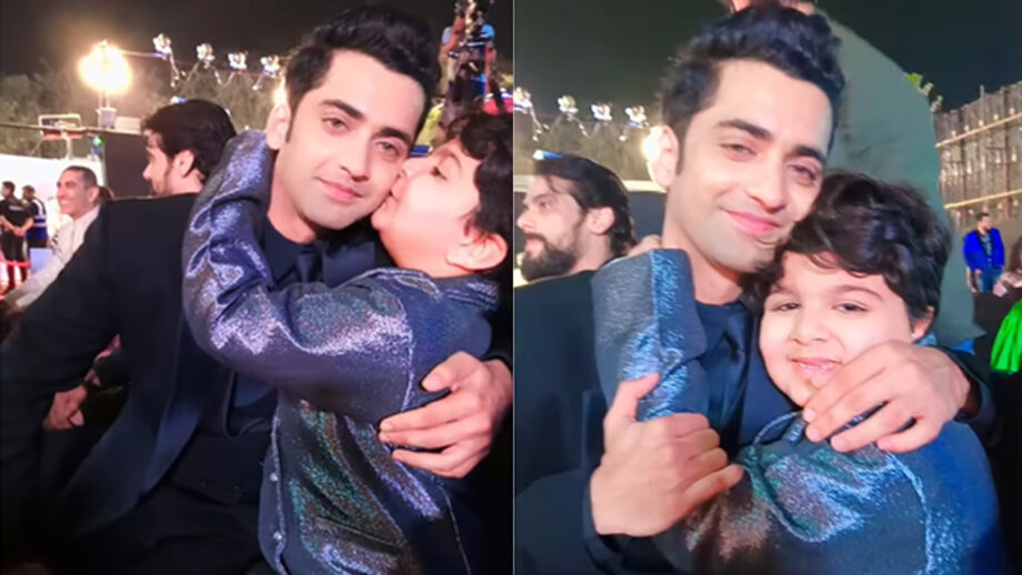 Love you kanha: RadhaKrishn fame Sumedh Mudgalkar gets adorable kiss from cute kid 574314