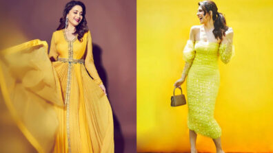 Madhuri Dixit To Jacqueline Fernandez: Bollywood Babes In Shiny Yellow Outfit