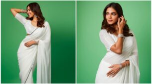 Malavika Mohanan keeps it effortlessly high-chic in white chiffon saree, you will go bananas