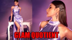 Mouni Roy amps up the glam quotient in lilac thigh-high slit gown, fans go bananas