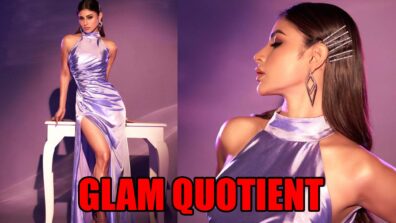 Mouni Roy amps up the glam quotient in lilac thigh-high slit gown, fans go bananas