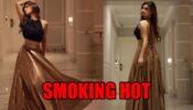 Mouni Roy looks smoking hot in black crop top and golden skirt, fans feel the heat