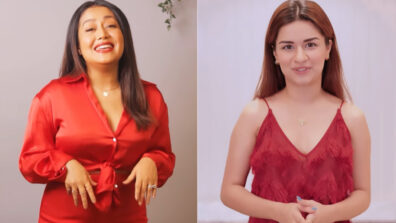 Neha Kakkar and Avneet Kaur set temperature soaring, grab eyeballs in red V-neck style outfits