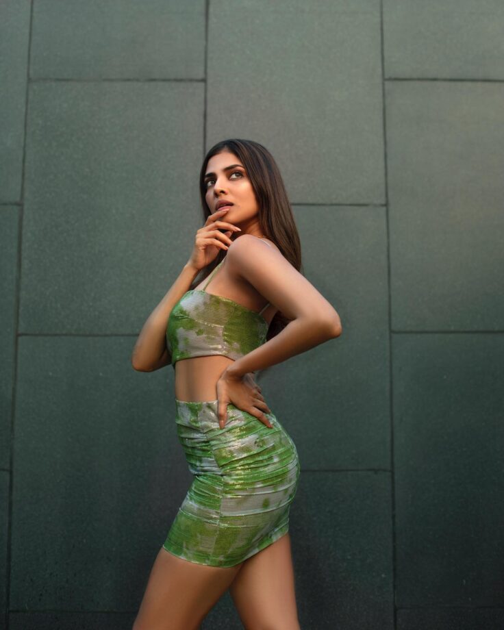 Netizens Shower Love As Malavika Mohanan Slays In Green Crop Top & Skirt - 1