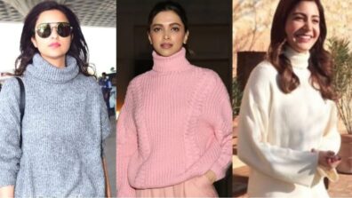 Parineeti Chopra, Deepika Padukone and Anushka Sharma crush on high-neck oversized sweaters; see pics