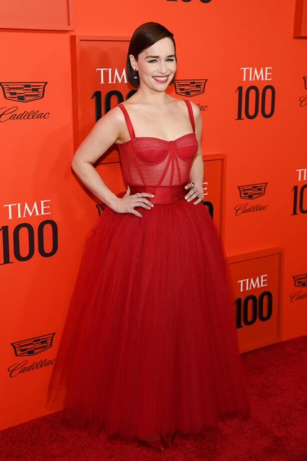 Priceless Beauty: Emilia Clarke Took Millions Of Hearts By Storm As She Shared A Picture In Targaryen Red With A Sheer Dolce, See Pics - 2