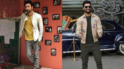 Ranbir Kapoor or Vicky Kaushal: Who styled the yellow T-shirt with a beige jacket better?