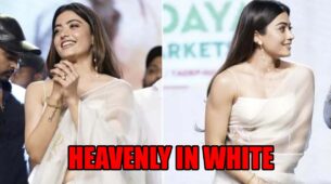 Rashmika Mandanna Looks Pure Heavenly In White Chiffon Saree