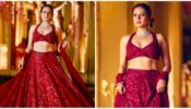 Red Alert: Sargun Mehta stumps with fashion in sequinned designer lehenga, see pictures