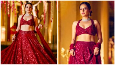 Red Alert: Sargun Mehta stumps with fashion in sequinned designer lehenga, see pictures