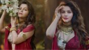 ‘Roop Ki Rani’ Rubina Dilaik sets internet ablaze with deep-neck red and silver shimmery blouse, fans sweat seeing her curves