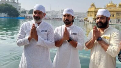 RRR Buzz: Ram Charan, Jr. NTR and SS Rajamouli seek blessings at Golden temple in Amritsar, see pics