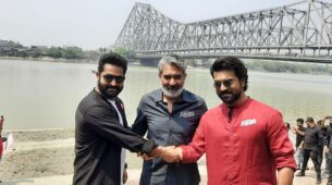 RRR Madness In Kolkata: Ram Charan, Jr NTR and SS Rajamouli visit famous Howrah bridge, see pics