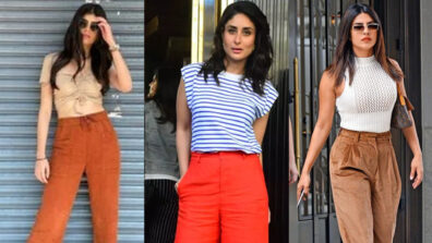 Sanjana Sanghi, Kareena Kapoor and Priyanka Chopra cut casual figures in corduroy pants with a crop top