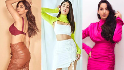 Shilpa Shetty, Janhvi Kapoor and Nora Fatehi in ruched skirt designs, a quintessential visual delight