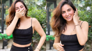 Shraddha Arya sets temperature soaring in black deep-neck crop top, netizens in awe of her smile