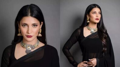 Shruti Haasan Once Wore A Black Saree And Slayed The Look, Here’s How To Recreate The Look In Simple Ways