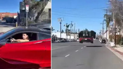 Suddenly, A Car On The Road Began Flying In The Air; Looks Like A Hollywood Film