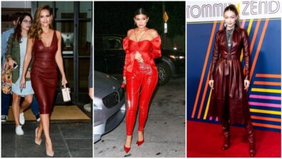 Take A Look At These Stunning Red Leather Ensembles Worn By Celebrities Like Jessica Alba And Bella Hadid