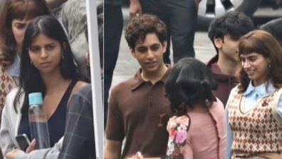 The Archies: Suhana Khan, Khushi Kapoor, Agastya and Navya Nanda have a blast on sets, see viral pics