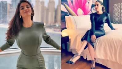 Ultimate Sensuality Challenge: Anveshi Jain Vs Tamannaah Bhatia: Your favourite star in high-neck leather bodycon dress? (Vote Now)