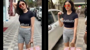 Viral Video: Divya Khosla Kumar spotted roaming in Mumbai in body-hugging dress and shorts, fans sweat