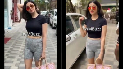 Viral Video: Divya Khosla Kumar spotted roaming in Mumbai in body-hugging dress and shorts, fans sweat