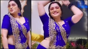 Watch: Bhojpuri actress Aamrapali Dubey sends shockwaves on internet in purple saree dance video, fans go bananas