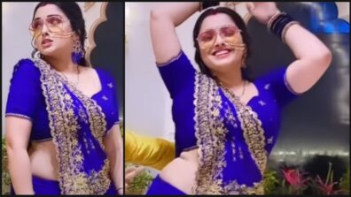 Watch: Bhojpuri actress Aamrapali Dubey sends shockwaves on internet in purple saree dance video, fans go bananas