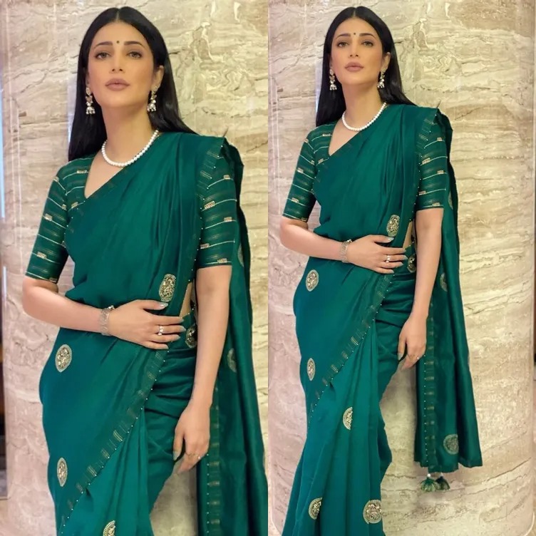 Who Looks Better In An Emerald Green Saree: Keerthy Suresh Or Shruti Haasan? - 1