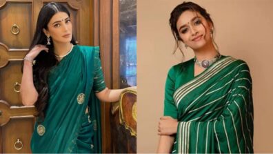 Who Looks Better In An Emerald Green Saree: Keerthy Suresh Or Shruti Haasan?