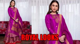 Aditi Rao Hydari Royal Looks In Sartorial Pink Payal Khandwala Lehenga And Kurta