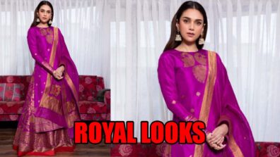 Aditi Rao Hydari Royal Looks In Sartorial Pink Payal Khandwala Lehenga And Kurta