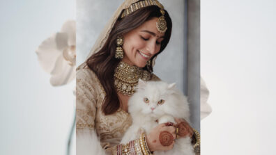 Alia Bhatt calls it “Cat Of Honour” as she poses with her furry ball in her wedding avatar