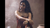 Anveshi Jain marks sensations in her wet hot satin brown gown, see viral photos