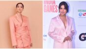 Would You Rather Wear Priyanka Chopra’s Soft Pink Pantsuit Or Sonam Kapoor’s Peachy Pink Pantsuit