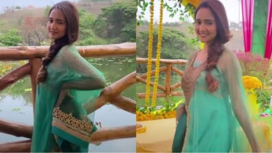 Ashi Singh’s desi look in green embellished salwar suit would give you festive fashion goals